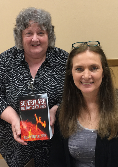 Leslie Calhoun of the Ouachita Parish Library and I